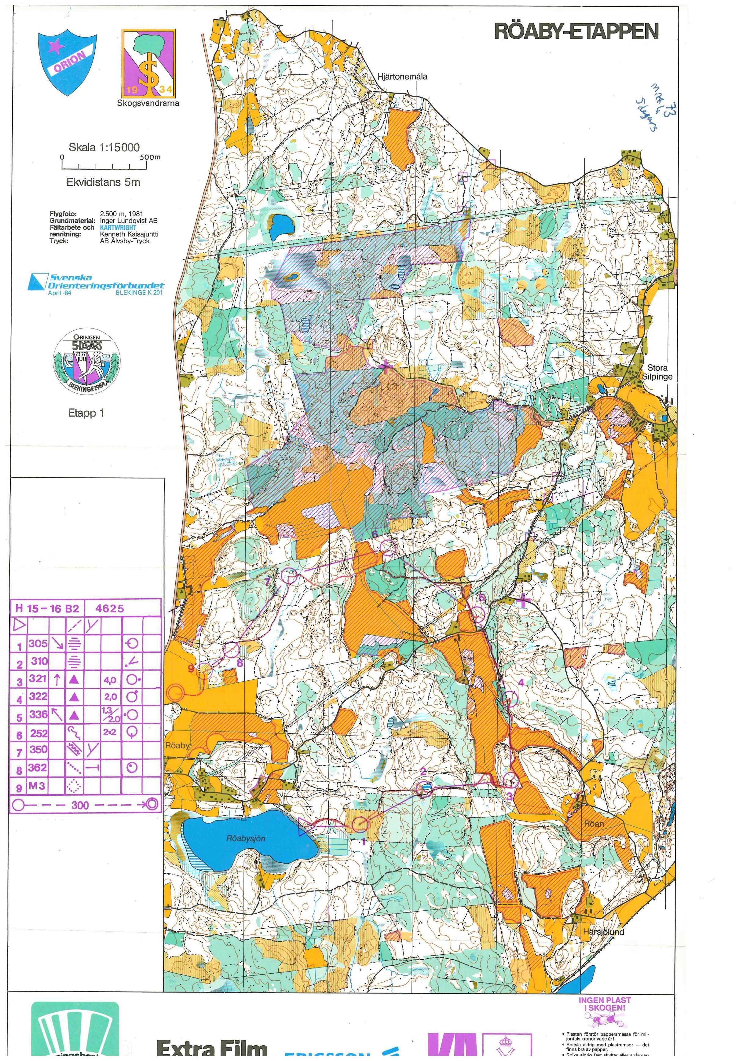 O-ringen, 5-dagars Etapp 1 (1984-07-23)