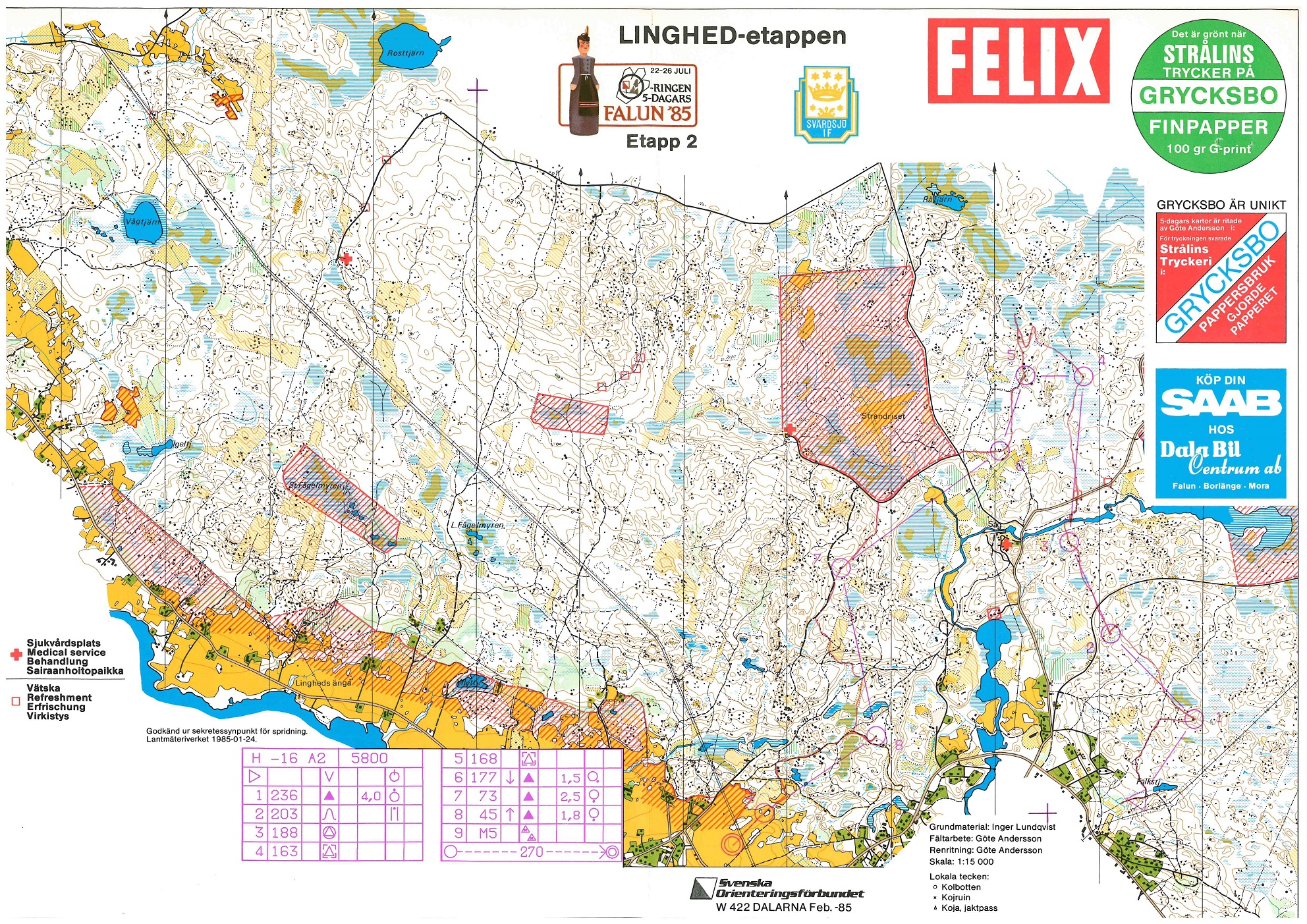 5-dagars i Falun etapp 2, "Linghedetappen" (23-07-1985)