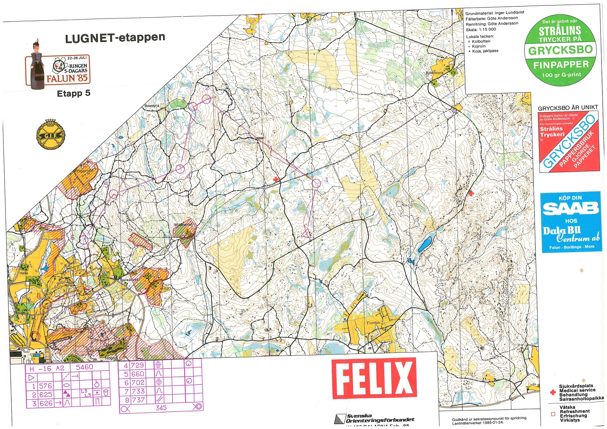 5-dagars i Falun etapp 5, "Lugnetetappen" (26-07-1985)