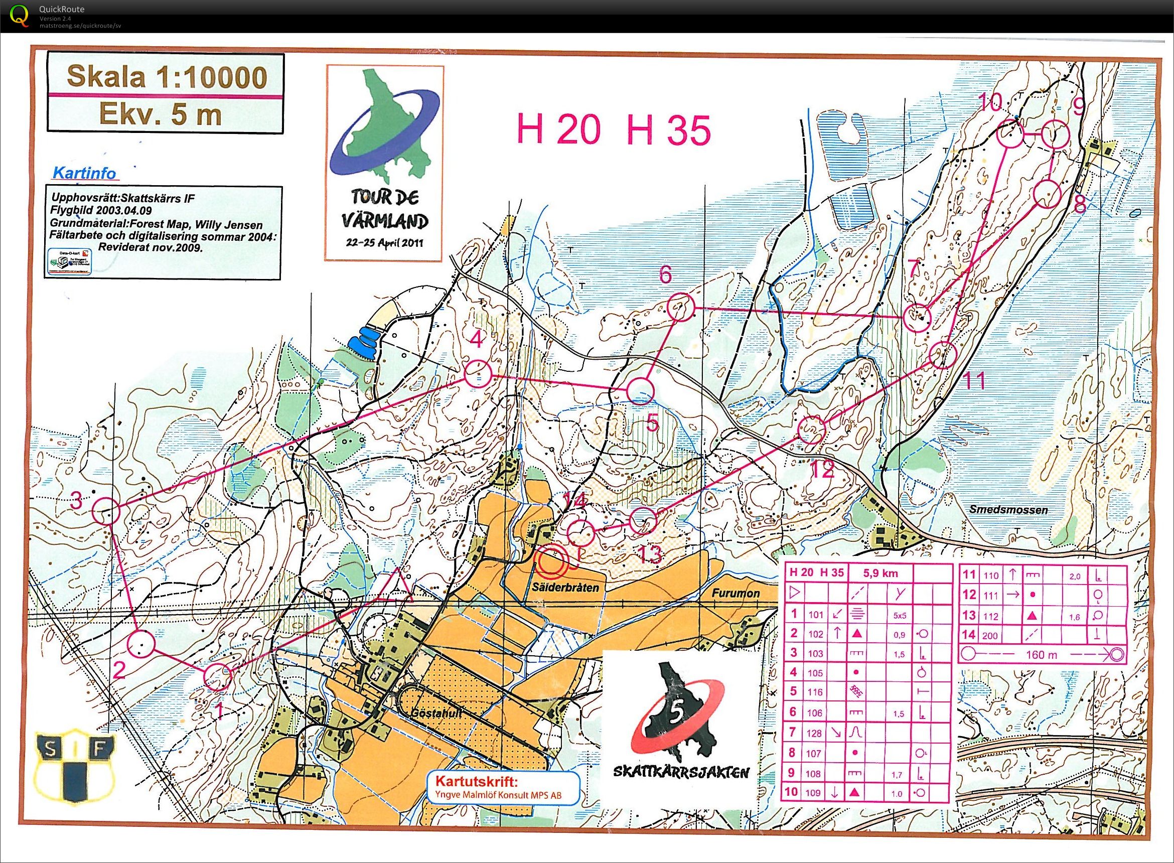 Skattkärrsjakten, Tour de Värmland E5 (2011-04-25)