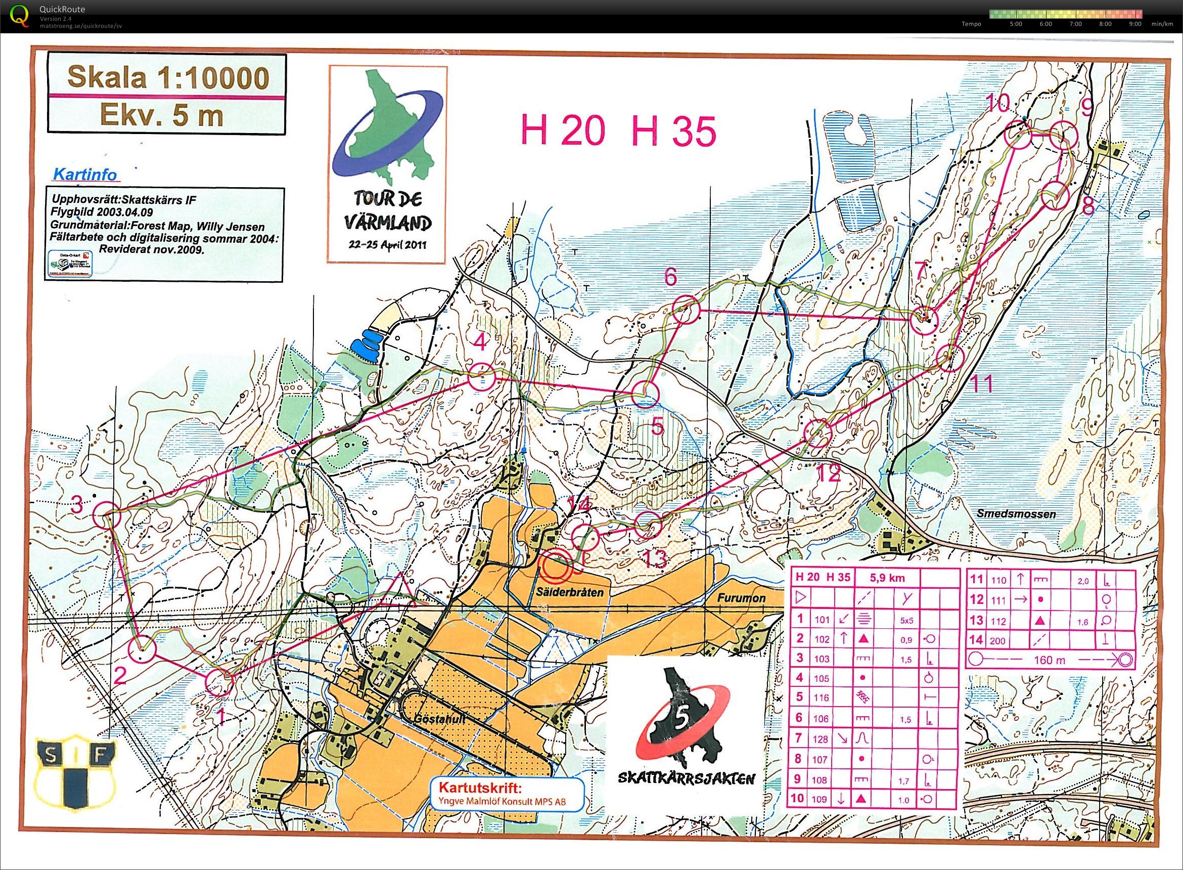 Skattkärrsjakten, Tour de Värmland E5 (25-04-2011)